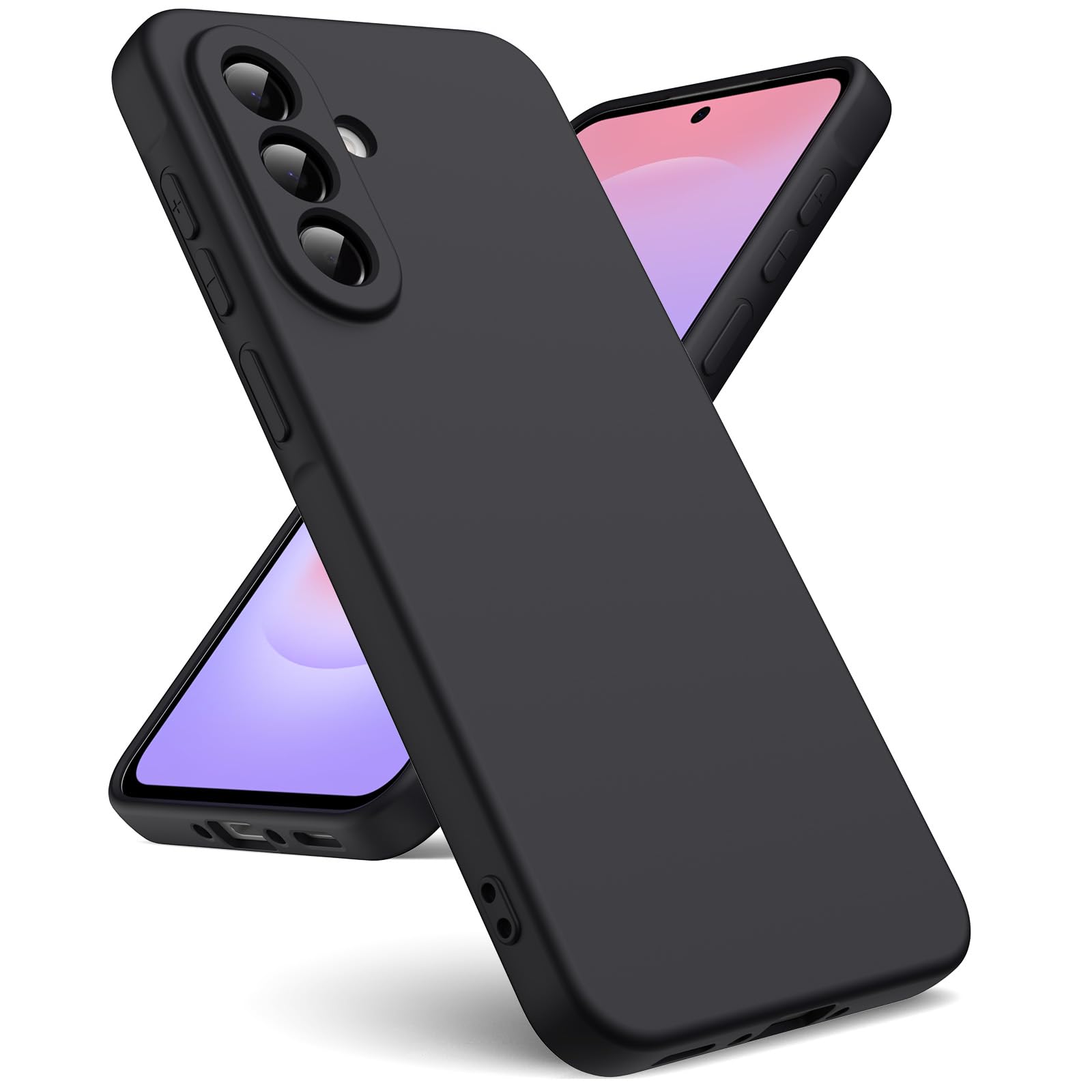 Oududianzi - Cover per Samsung Galaxy A37 5G Silicone Liquido, Nero | Custodia Silicone Liquido, Interno in Microfibra Morbida, Protezione Antiurto Resistente