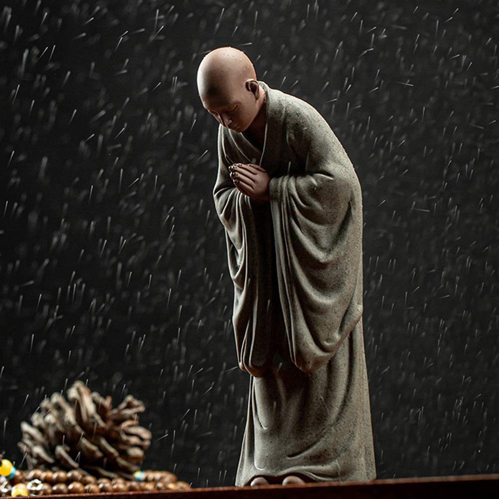 medytująca figurka posągu buddy zen, rzeźba religii wystrój wnętrz dla domu, gabinet salon ceramika biurowa dekoracje ozdoby, b