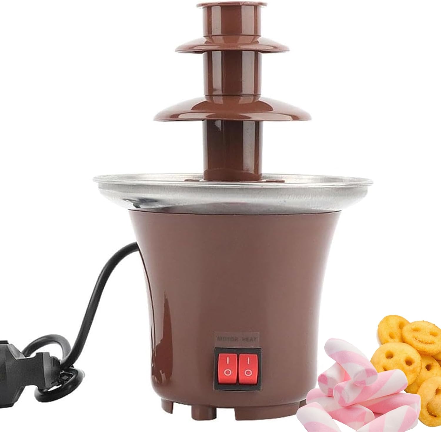 3 Layer Household Chocolate Fountain, 65W Chocolate Melt Fondue