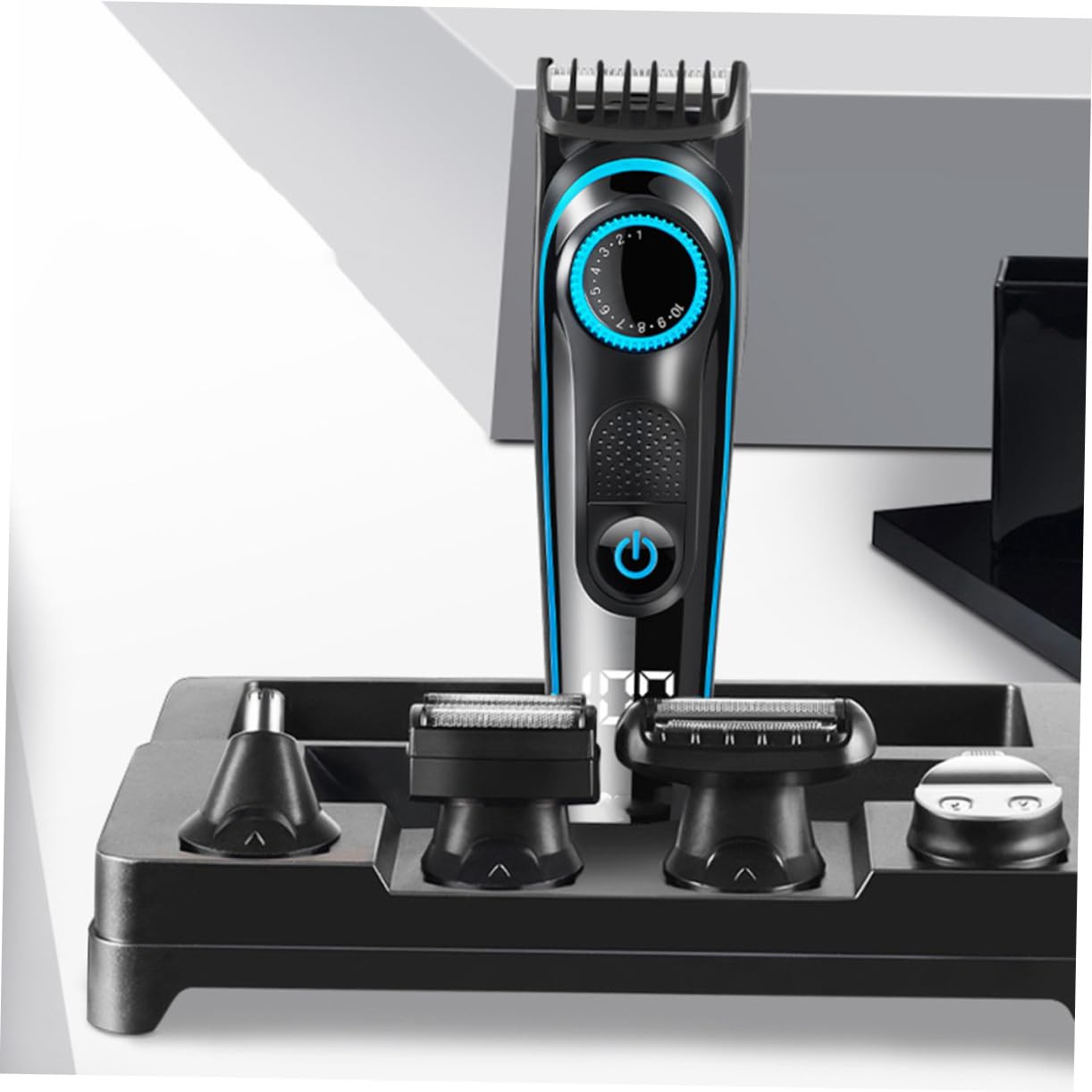 Haarschneidemaschine Verstellbare Schnittlänge Ergonomisches Design Edelstahlklingen 5-in-1 mit Lcd Display für Geschäftsreisen und Reisen