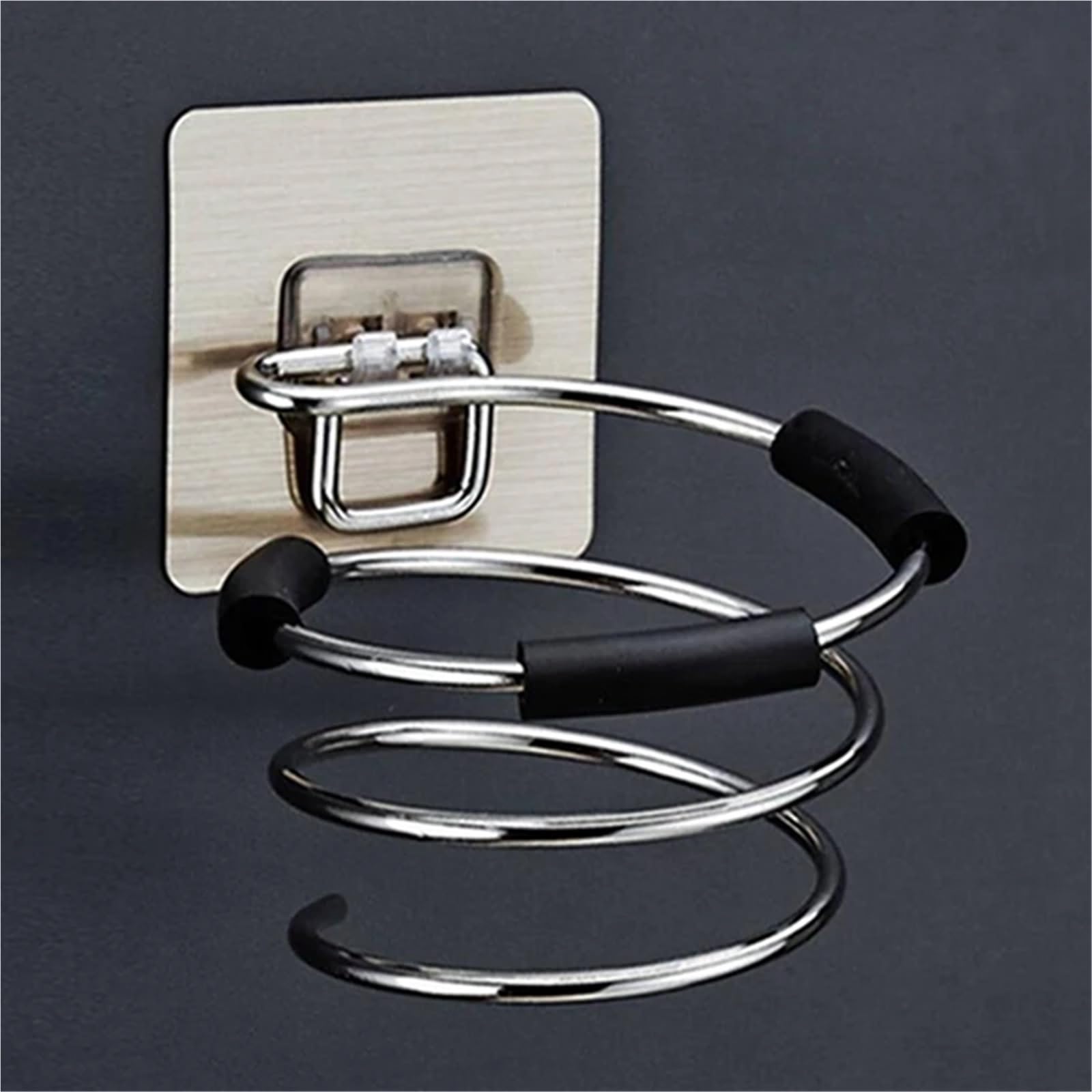 2Pcs Haartrockner Halter Gebläse Organizer Klebstoff Wand Montiert Nagel Kostenloser Kein Bohren Edelstahl Spirale Ständer for Badezimmer Für Haartrockner