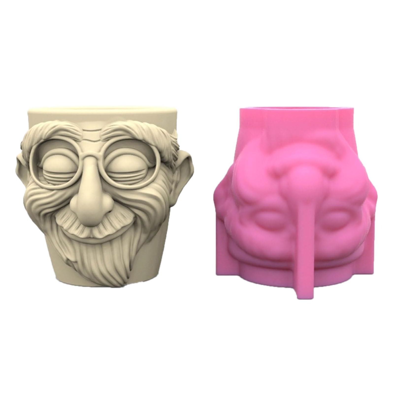 Tsophreniq Silicone Molds Flower Pots Resins Old Castings Succulents Planter Vases Clay Old People Vases Resins Flower Pots Silicone