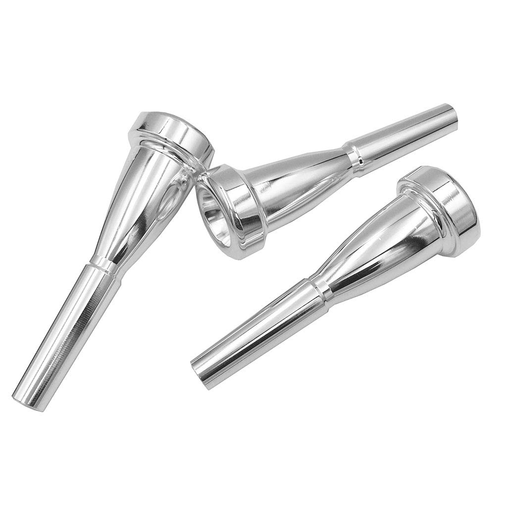 Missmore – Lot de 3 embouchures argentées pour trompette taille 3C, 5C, 7C, accessoires pour Bach