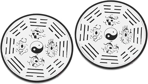 ibasenice Moneda conmemorativa de metal de la suerte 2pcs Moneda conmemorativa china Feng Shui Monedas Bagua China Moneda Juegos de mesa Poker
