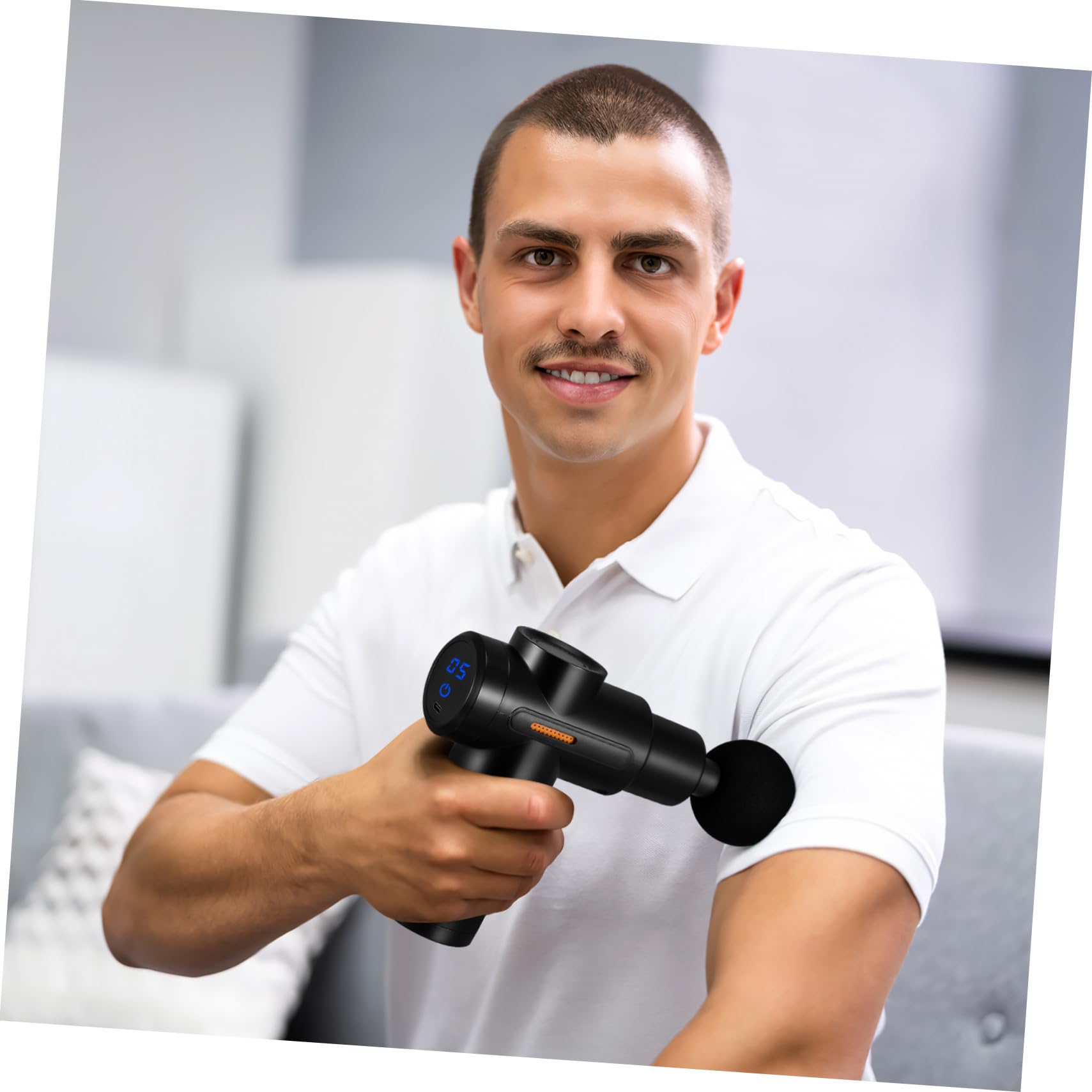 Veemoon Masajeador Muscular Portátil USB Recargable Pequeño Masajeador de Mano con Diseño Silencioso Alta y Torque para Cuello y Cuerpo Dispositivo Eléctrico para Relajación y Muscular