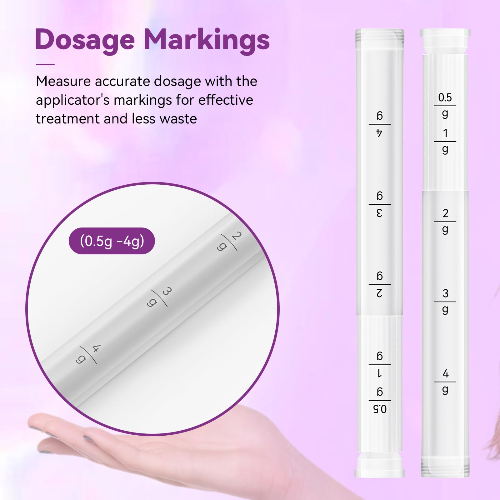 Disposable Vaginal Cream Applicators for Women, Vaginal Gel Applicator with Dosage Markings, Hygienic Threaded Injector Fits Premarin, Estrace, Preseed and Most OTC Gels, and Lubricants (20 Pack)