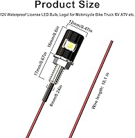 Vista 2 de Luz para matrícula, tornillo de matrícula, LED, superbrillante 12 V, impermeable, bombilla LED para placa de matrícula, para motocicleta, camión