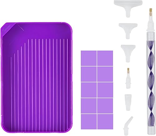 Miniatura 2 de Kit de herramientas y accesorios de pintura de diamantes, bolígrafos de pintura de varios tamaños para adultos para hacer arte con diamantes, pinzas