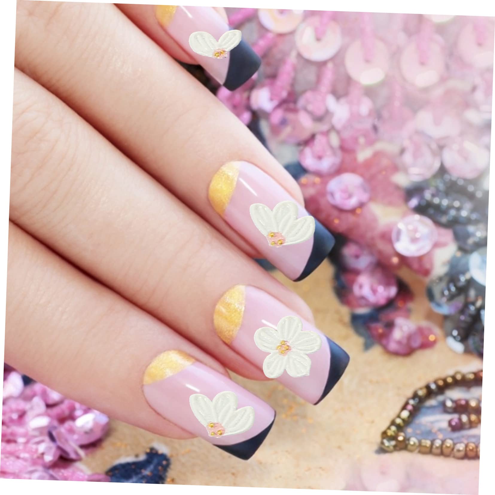 5 Set Adesivi Per Unghie Floreali Fiore Decalcomanie Per Le Nail Art Uv Decalcomanie Per Unghie Floreali Adesivi Per Decalcomanie Per Unghie Resina 3 Fogli*5