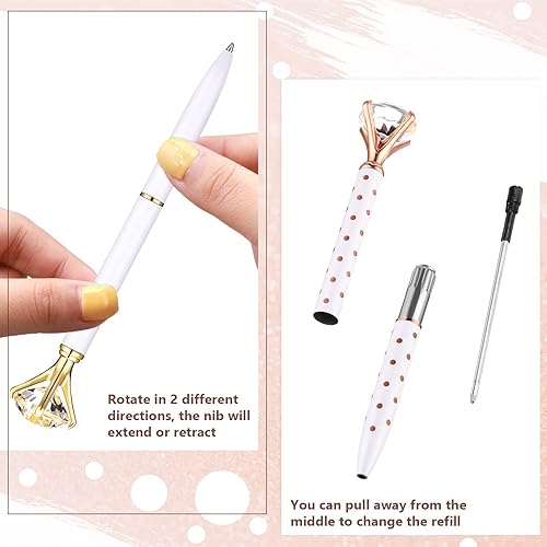 Miniatura 4 de Leinuosen 50 bolígrafos para despedida de soltera, bolígrafo de diamantes con diamantes en la parte superior para mujeres y niñas, regalos de boda,