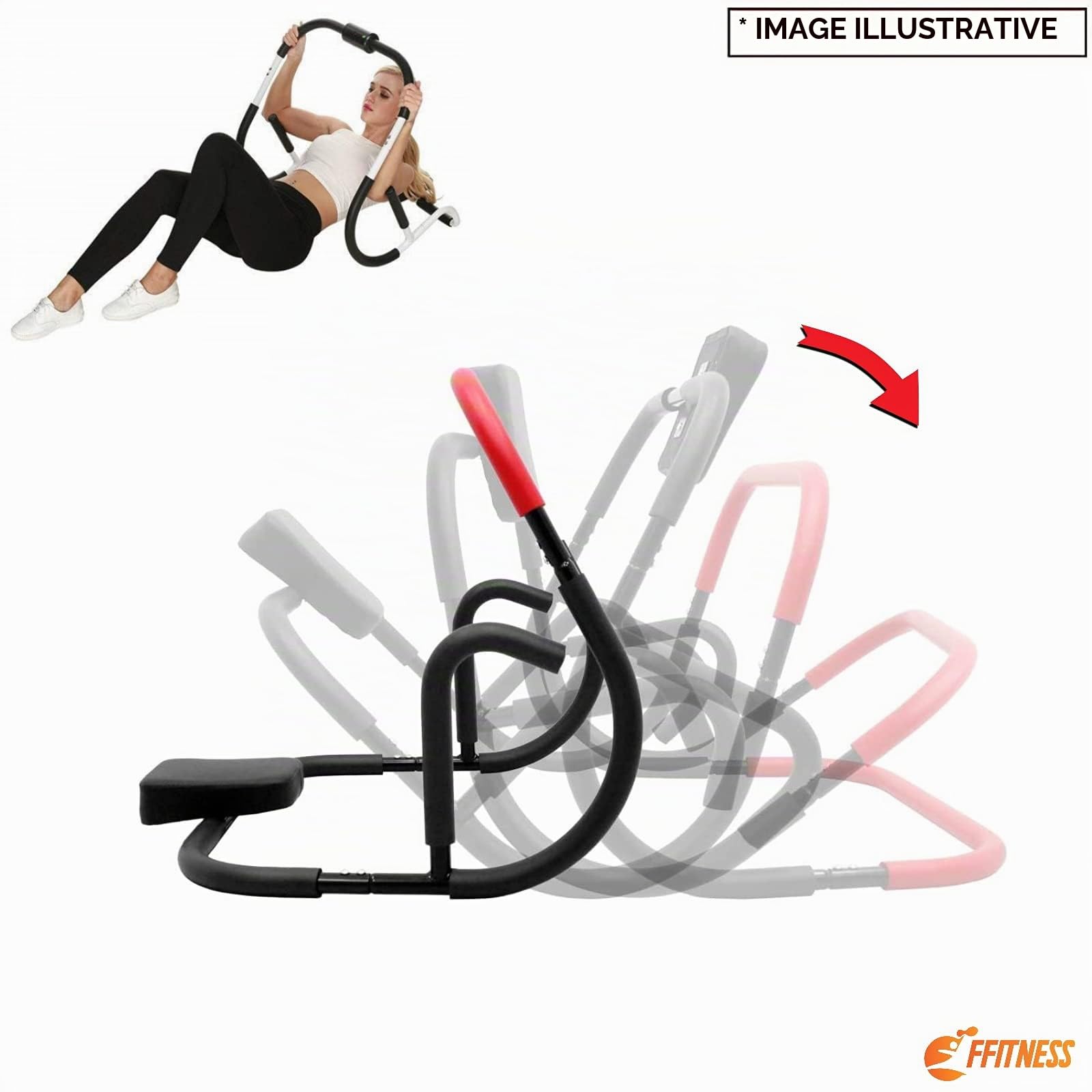 FFITNESS AB Crunch Trimmer pour Sit UPS avec appuie-tête AB Trainer, outil pour entraînement de maison, salle de sport, bleu ciel