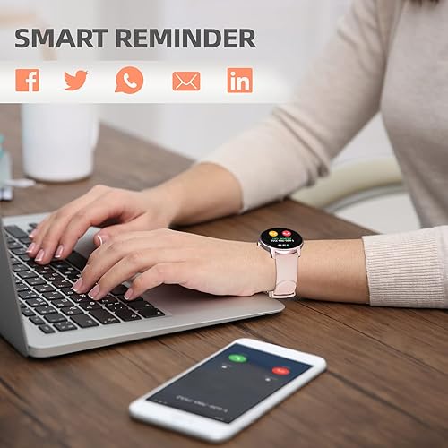 Miniatura 6 de RIVERSONG Reloj inteligente para mujer reloj inteligente compatible con iPhone Android reloj inteligente rastreador de fitness con monitor de