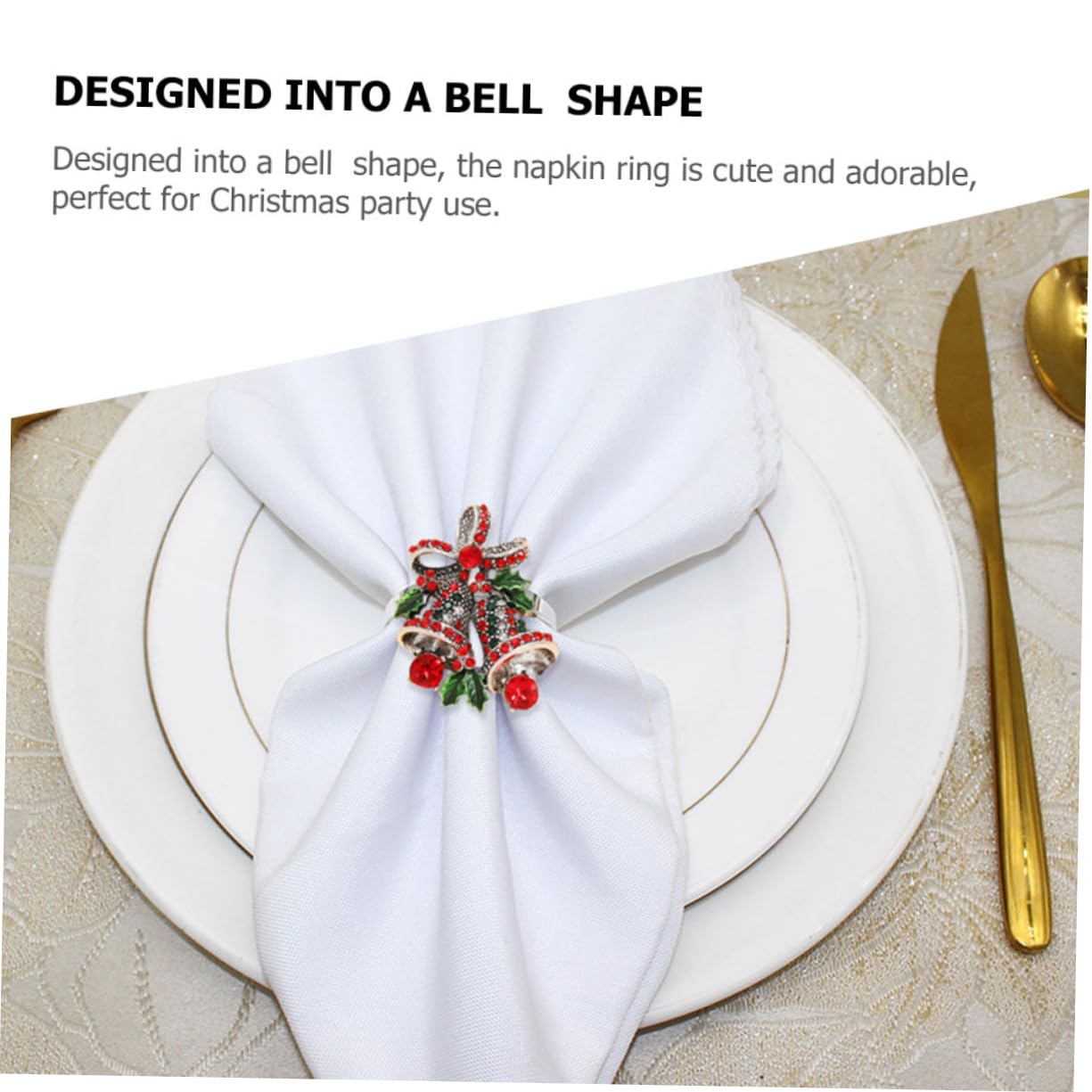 Cabilock 2 Sätze Weihnachtsserviettenringe Weihnachtsdeko Küche Christmas Decorations Table Neon Weihnachtsgirlande Gold Weihnachten Serviettenschnalle Serviettenring Halter 6 Stück * 2