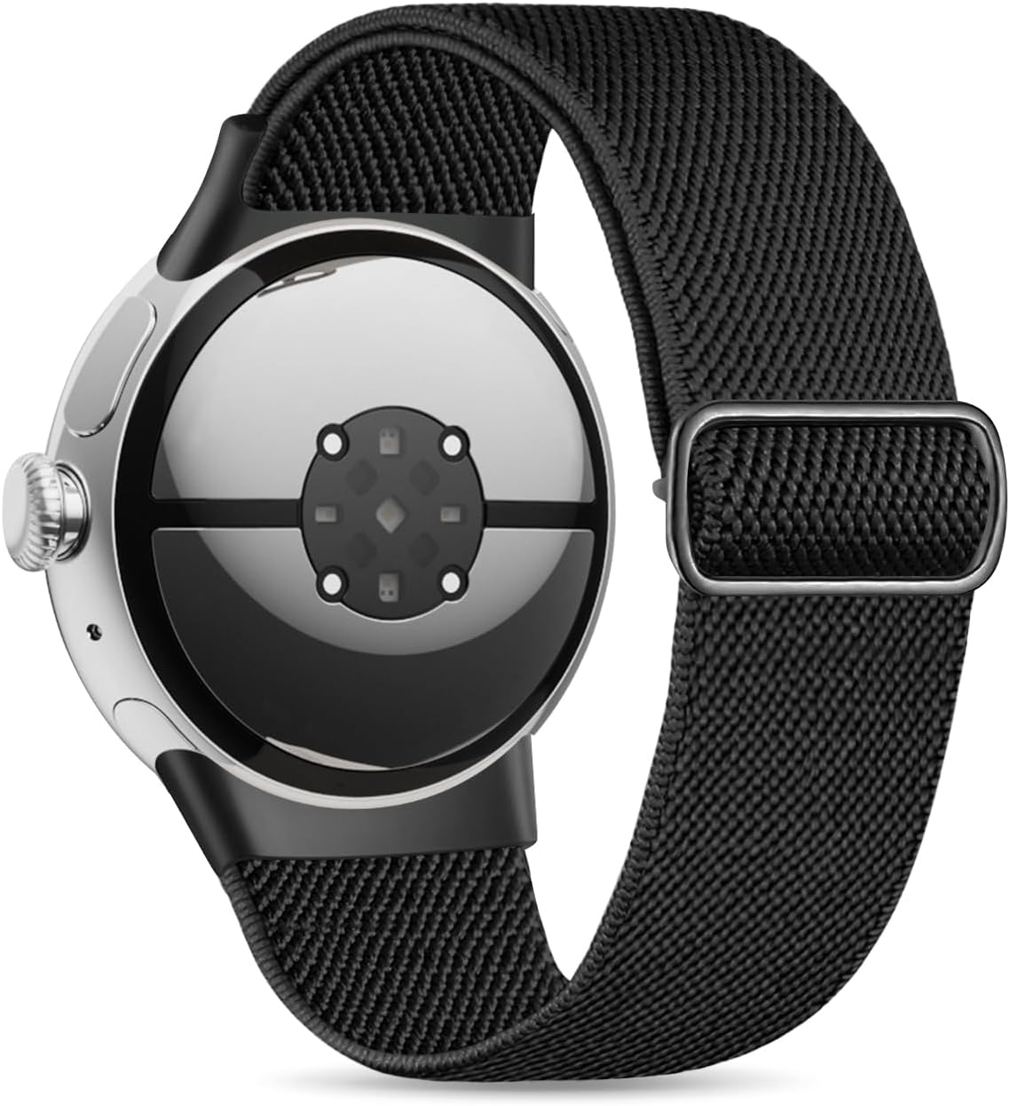 Stretchy Nylon Bands Compatible with Google Pixel Watch 2 Band/Pixel Watch Band - Upgraded Stainless Steel Lugs - Adjustable Elastic Braided Replacement Sport Loop Straps for Women and Men