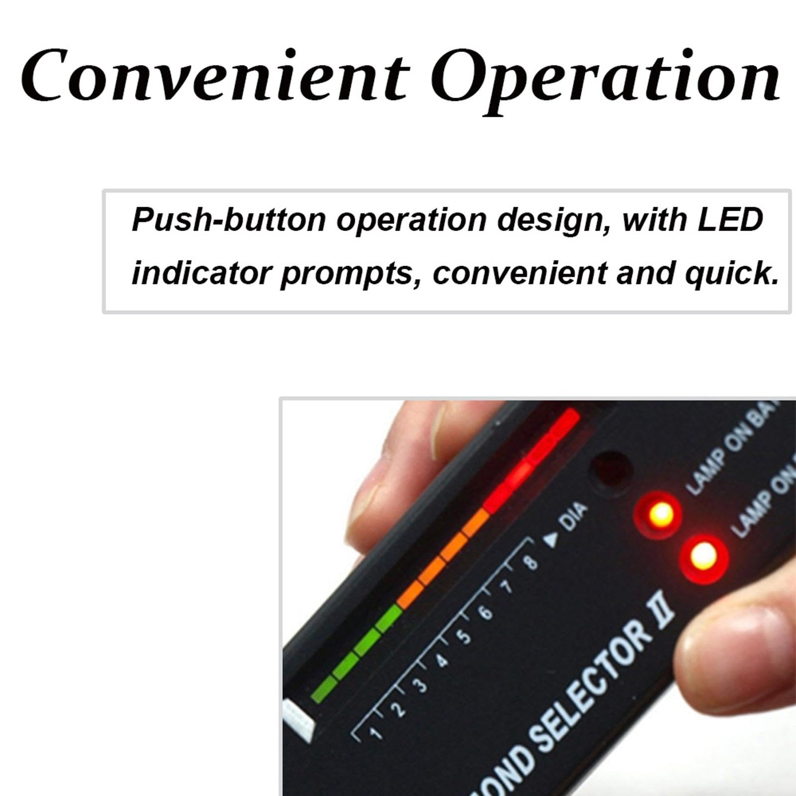 Detector de joyas portátil con indicador LED, comprobador electrónico de dureza para piedras preciosas, zafiros