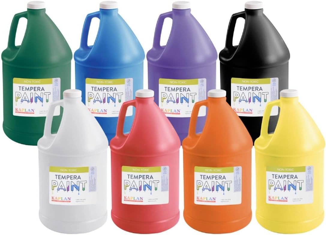 Kaplan Early Learning Tempera Paint Gallon Assortment - Set of 8