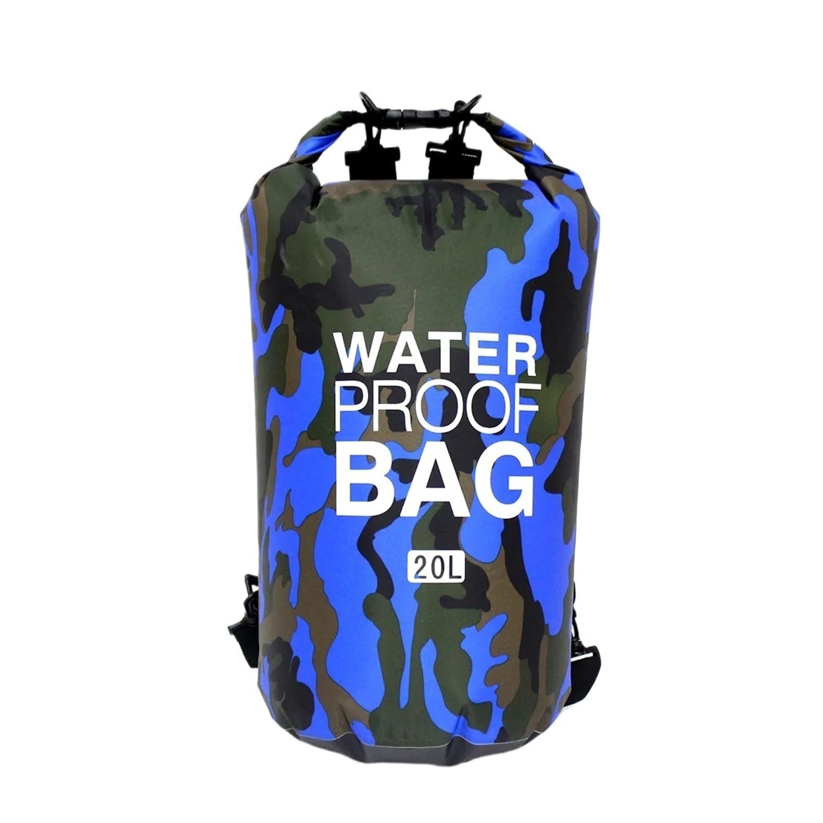 Generisch 2/5/10/15/20/30L Im Freien wasserdichte Tragbare Rafting Tauchen Dry Bag Sack PVC beschichtete Schwimmen Taschen for Fluss Trekking(20L Blue)