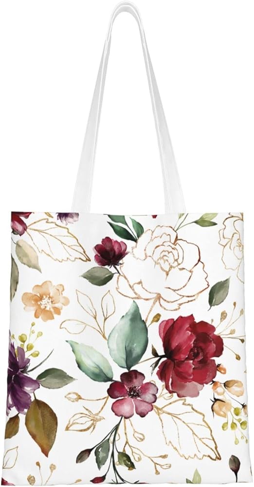 Amazon | [RFSHOP] トートバック バラ 花柄 水彩画 脈絡 上品