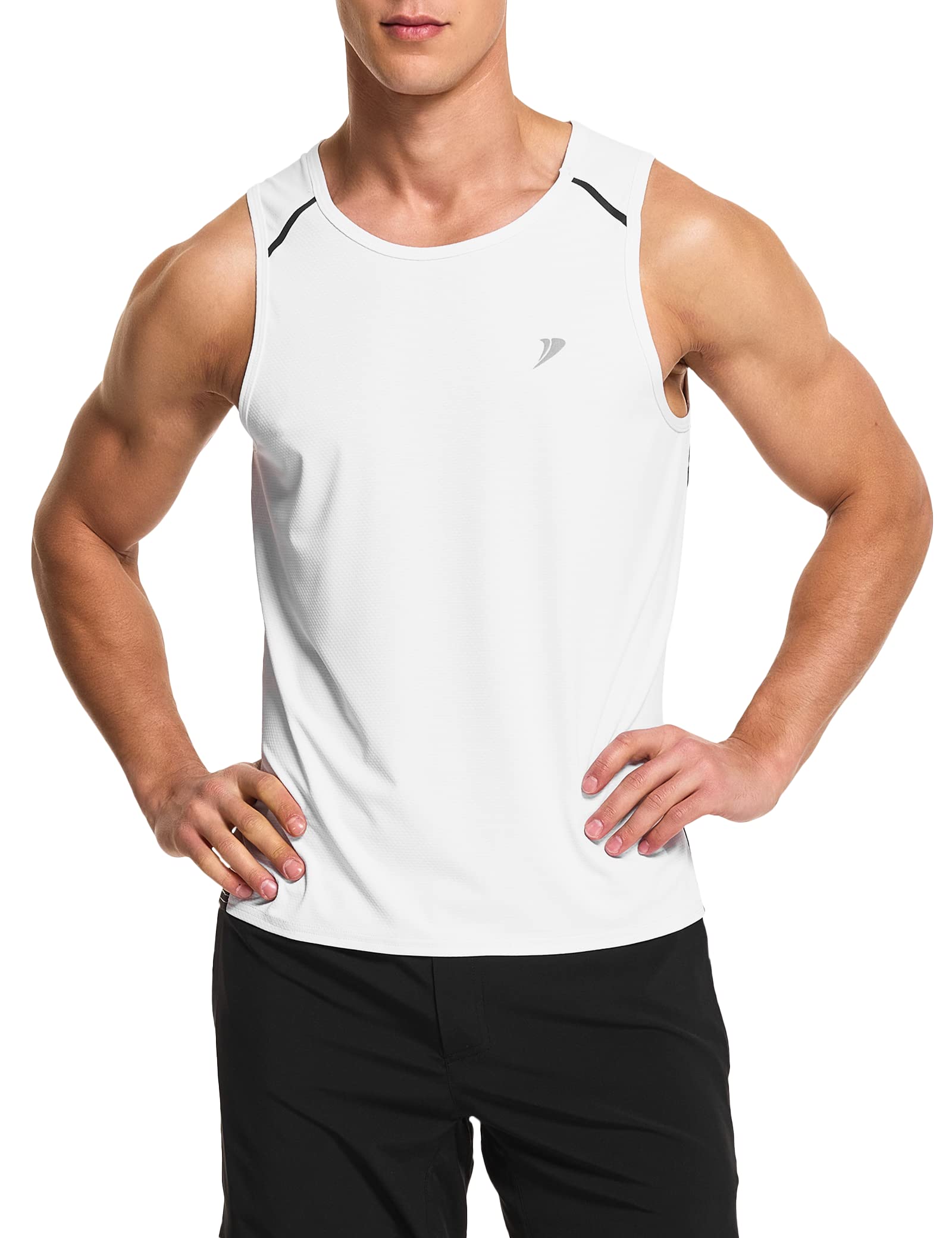 DEMOZU Men’s Workout & Swim Tank Top Sleeveless Quick Dry Moisture Wicking Athletic Shirt (Big & Tall)