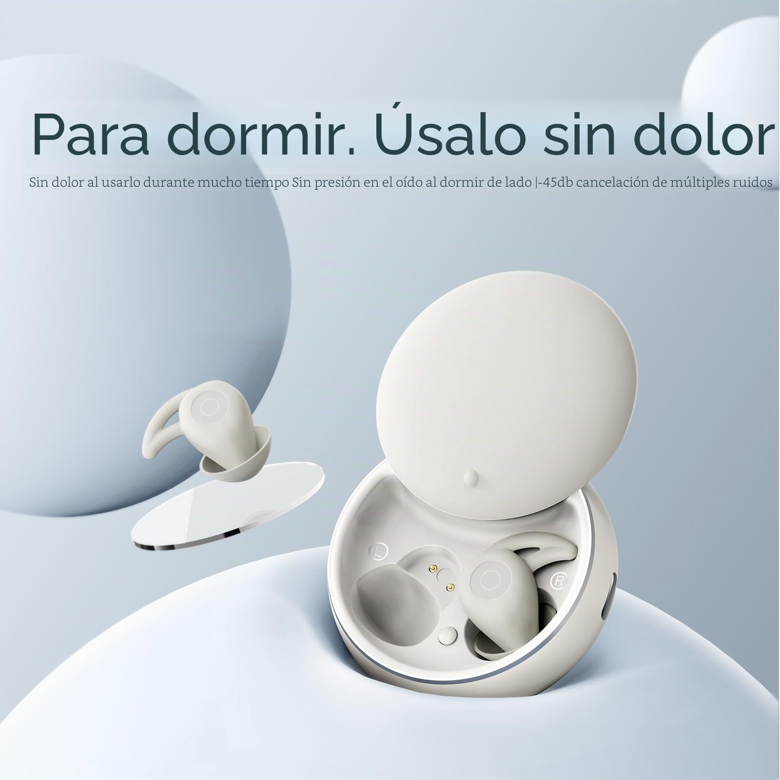 eppfun Auriculares para Dormir, Auriculares Dormir con Reducción Pasiva de Ruido, Inalámbricos Bluetooth 5.3 para Dormir de Lado