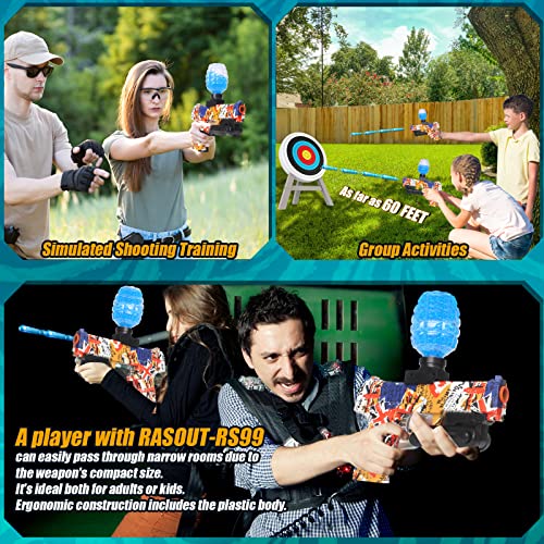 Gel Ball Splat Pistol, Splatter Water Ball, Full Auto Rechargeable Pistol Splat Toy With 40,000 Water Beads Ammo, Shooting Game Outdoor Toy, Idea Gift For Ages 8-12+ Years Old Boys Girls Teens Adults #TOP4