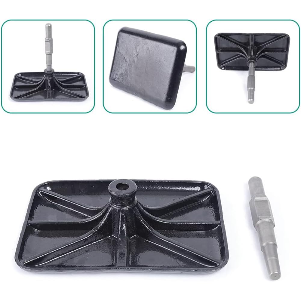 Martillo Neumático Placa Compactadora, Pisón De Acero Apisonador De Vástago Y Placa Tableta para Ronquidos para 65, 95, Y 125 Eléctrico Y De Gasolina Black,1