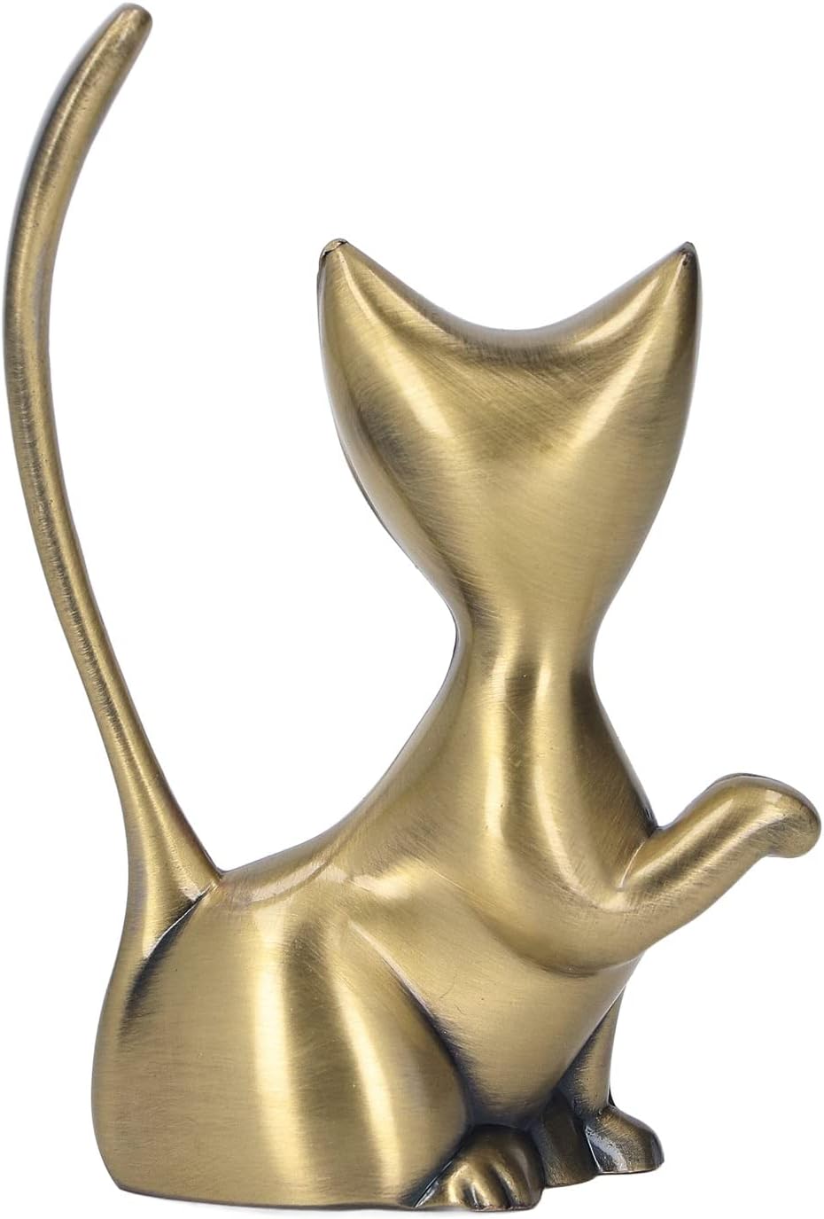 Hapivida 2Pcs Cat Ring Holder, Wedding Ring Stand Cats Figurine Room Decor Cat Lover Gift Jewelry Organizers Animals Table Decor Stand