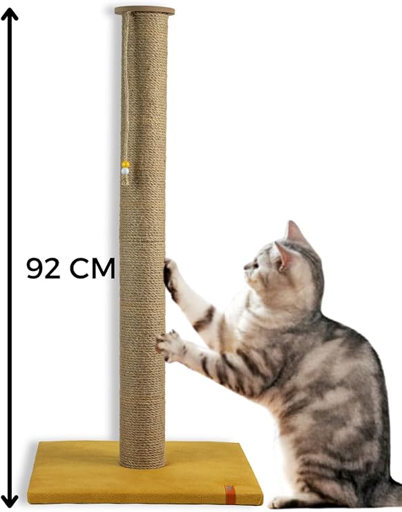 Pugalo 90 CM Big Cat Scratching board Pugalo Catnip Long Scratching board (Yellow)
