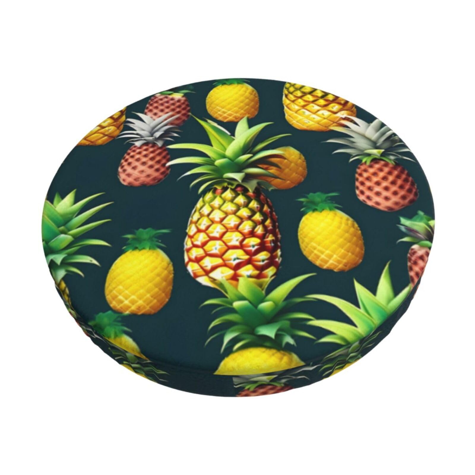 GUCHENP Tropical Fruits Pineapple Print Round Bar Chair Cushion Cover,Washable Chair Protector For Indoor Home Furniture Decor