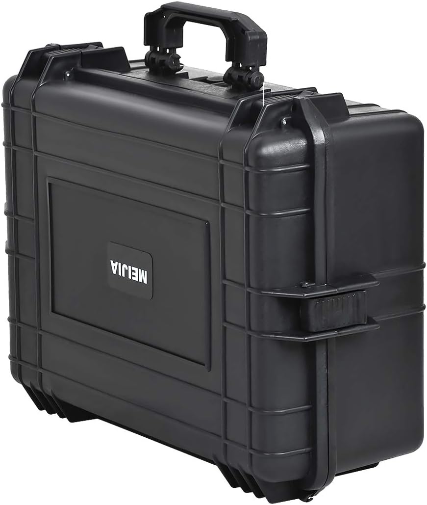MEIJIA Portable Waterproof Protective Hard Case, Camera Case with Customizable Fit Foam Inserted,Fit Use of Drones,Camera,Equipments, Elegant Black (22.4"X16.73"X8.46") - Image 9