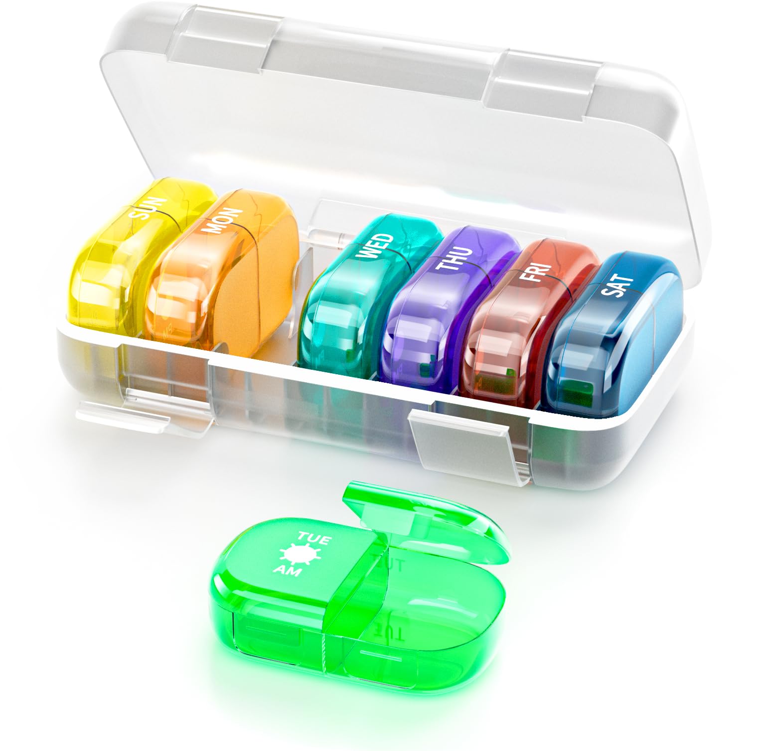 Pill Organizer 2 Times A Day 7 Day Am Pm Pill Box - Weekly Pill Organizer Twice A