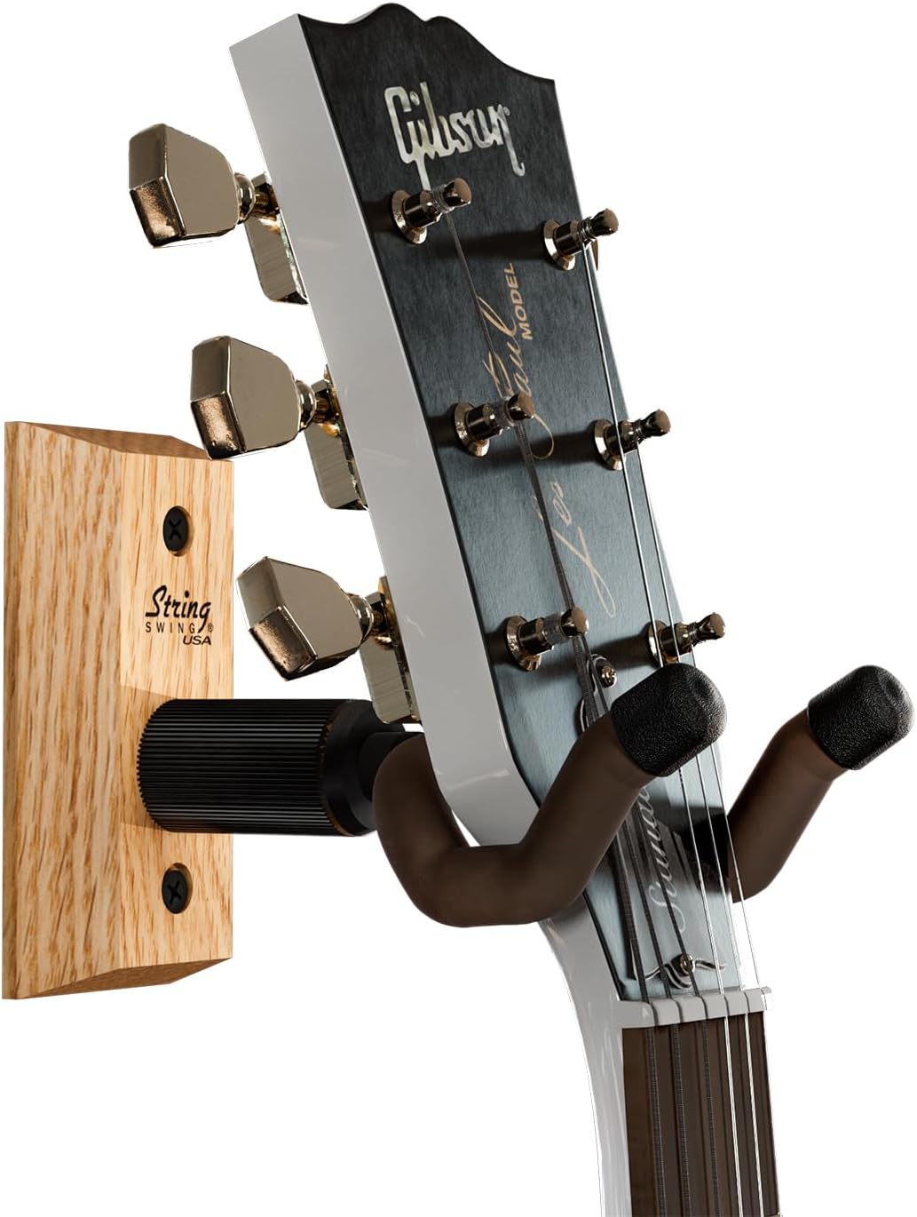 String Swing CC01K - Guitar Hanger and Guitar Wall Mount Bracket Holder for Acoustic and Electric Guitars - Oak