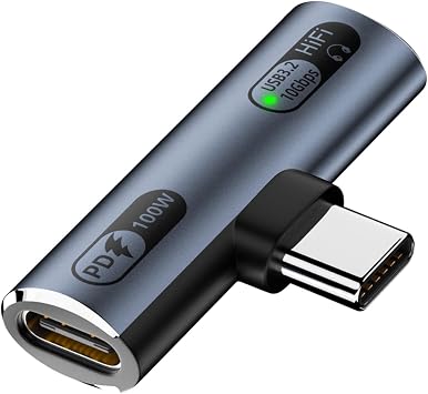 Jadebones USB C Splitter with 100W Fast Charging, Grey | Dual USB C Headphone and Charger Adapter Dongle for iPhone 16/15 Series, iPad, MacBook, Galaxy S24/S23