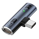 Jadebones USB C Splitter with 100W Fast Charging, Dual USB C Headphone and Charger Adapter Dongle for iPhone 16/15 Series, iPad, MacBook, Galaxy S24/S23 and More - Grey (No for Power and Video Output)