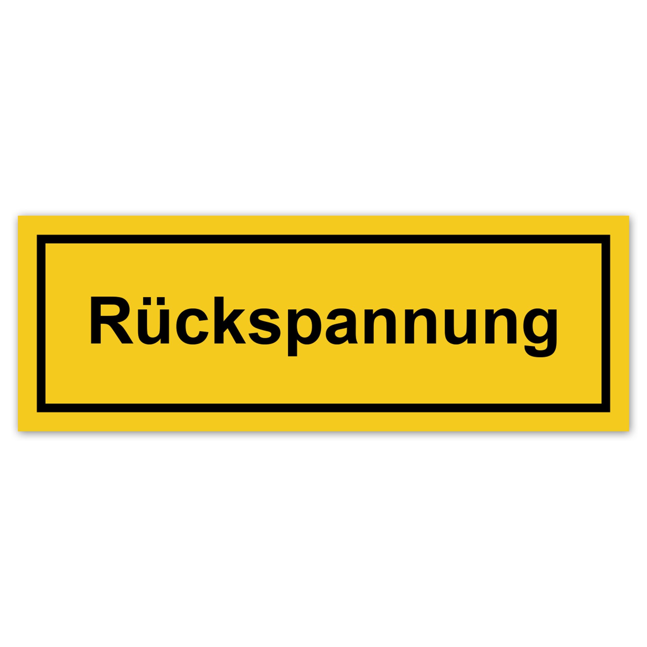 100 Stück Warnaufkleber Rückspannung Sicherheitsaufkleber 210x74mm