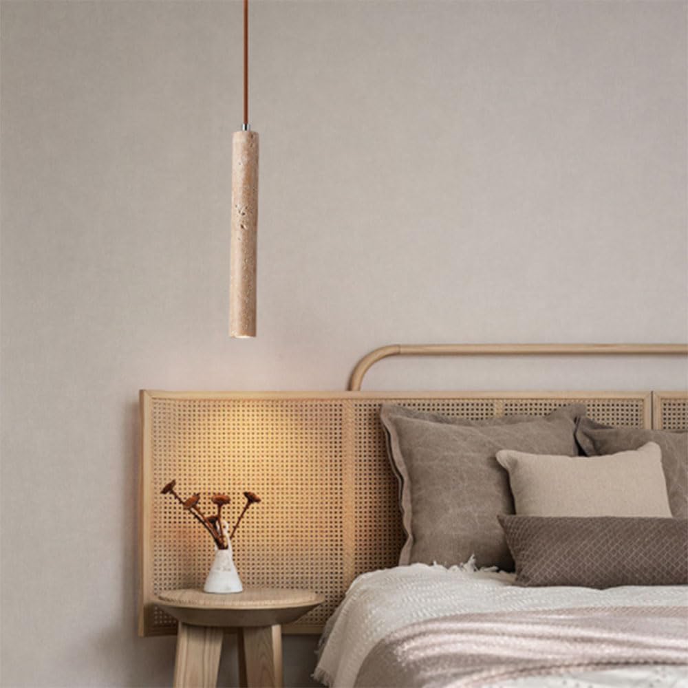 Żółta Lampa Wisząca Z Kamienia Jaskiniowego - Lampa Sufitowa Led 12 W, Klosz Cylindryczny, Żyrandol, Reflektor, Lampa Sufitowa Wisząca