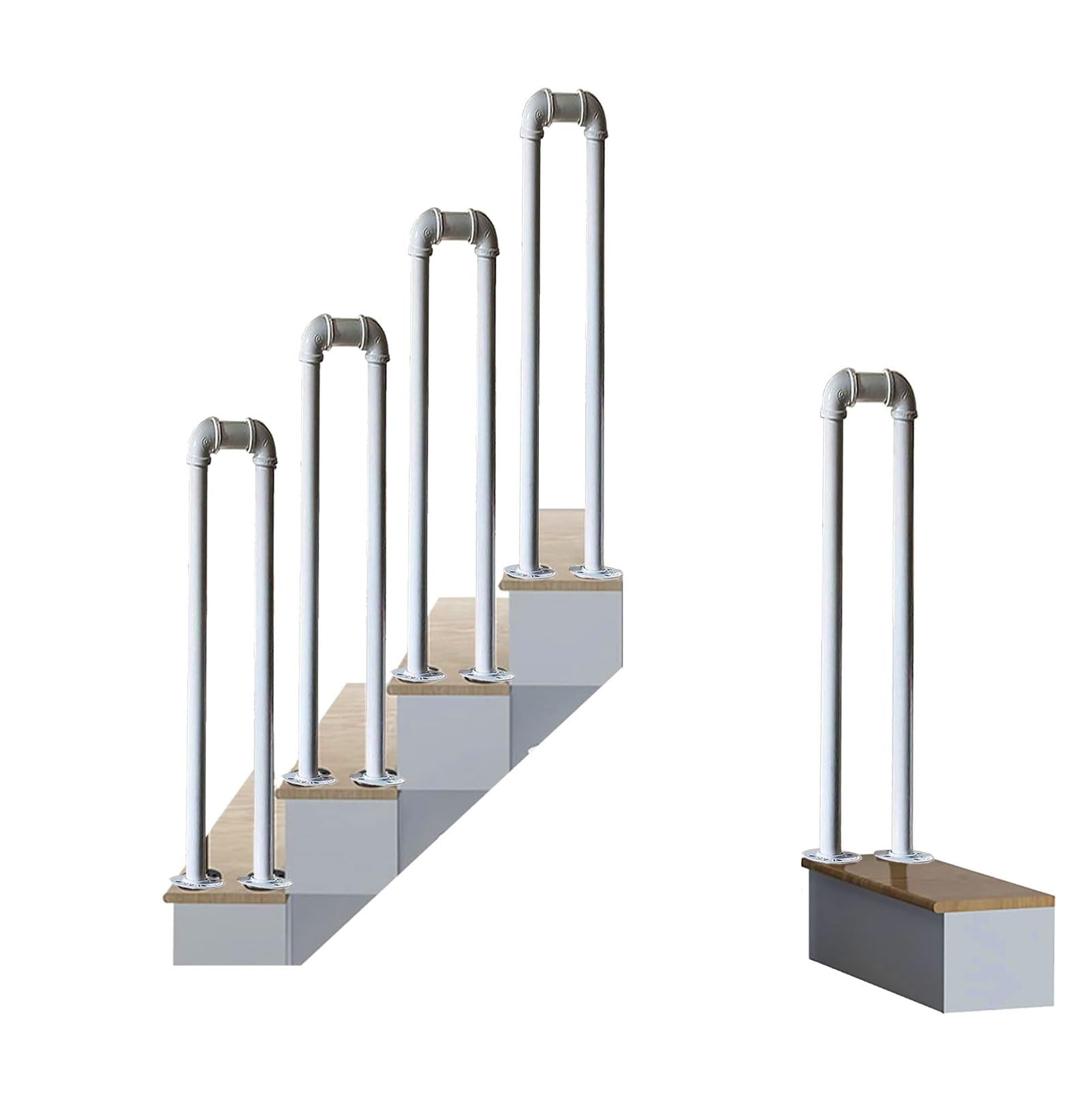 LWJSOCP 85cm Black Handrail Brackets Handrails for Outdoor Steps Outdoor handrails for Exterior Steps Outdoor Indoor Industrial Pipe Stair Banister Adjustable Stair Railing Indoor Outdoor Step
