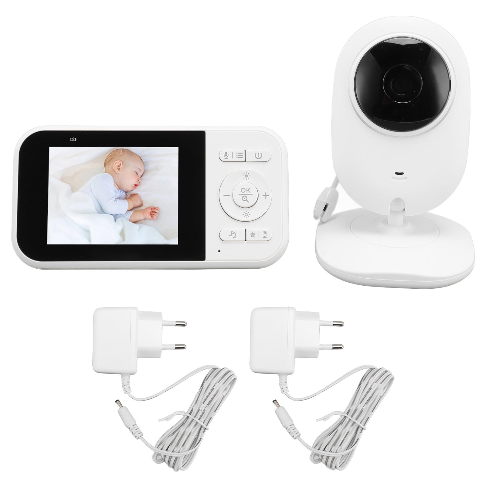 SEAFRONT Babyphone 1080p HD Vision Nocturne Écran 2,5 Pouces à Deux Voies avec caméra Audio Fonctionne Toute la Nuit