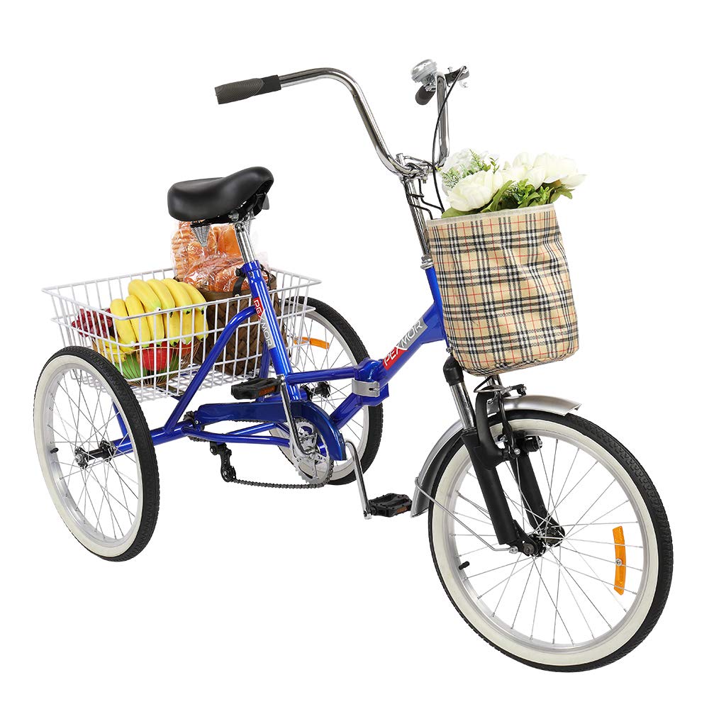Buy PEXMOR Folding Adult Tricycle, Single Speed Trike 3 Wheel Bike