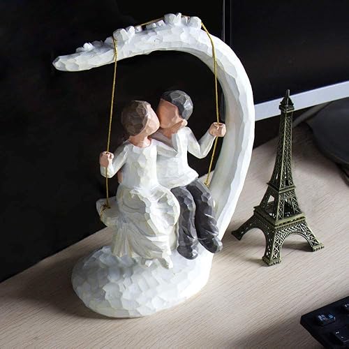 Miniatura 5 de Regalos de Boda para Ella del Esposo, Románticos, Regalos de Boda para Pareja, Esposa, Padres, Figuras de Pareja de Amor Pintadas a Mano de 9
