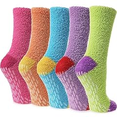 5 Pairs Mix Green Fuzzy Socks