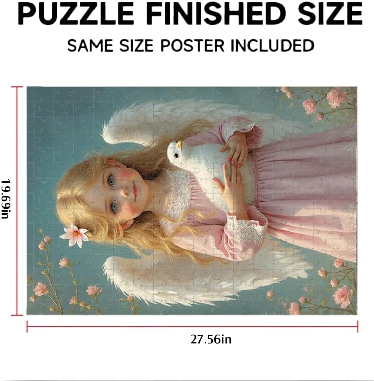 Angel with Dove Jigsaw Puzzle 1000 Pieces - Premium Puzzle for Adults - Home Decor Puzzle Game Birthday Gifts