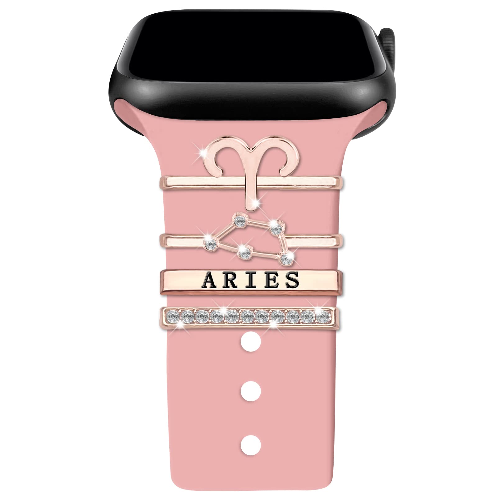 YeeCASE 12 Constellations Decorative Rings Compatible with Apple Watch Silicone Bands Charms 49mm 45mm 44mm 42mm 41mm 40mm 38mm iWatch Series 10 9 8 7 6 5 4 3 Charms Accessories (No Band)