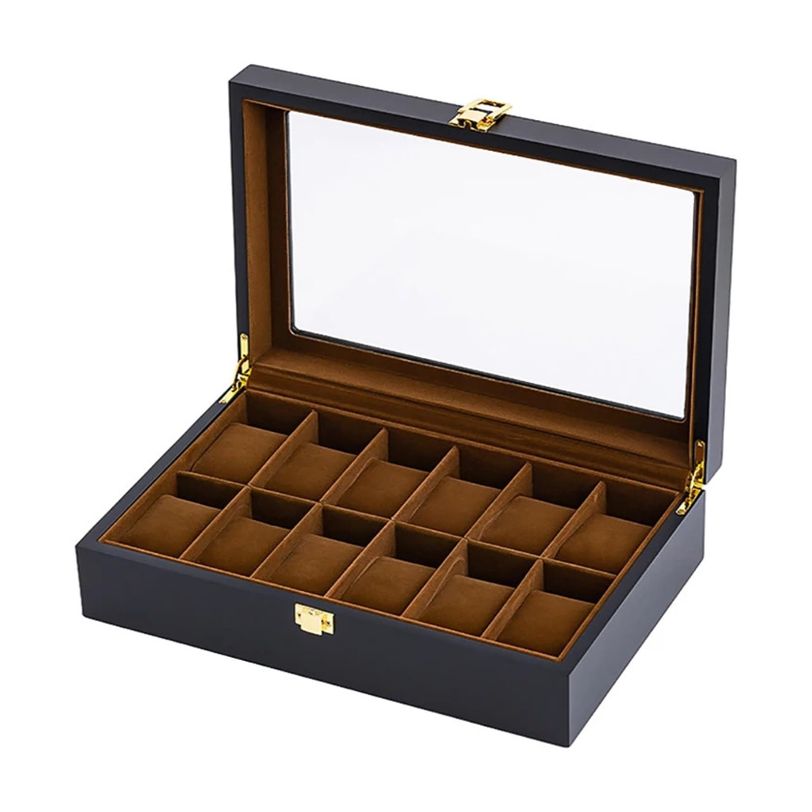 GHHZML Watch Box Handmade Wood Watch Box 6/10/12 Grids Watches Display Case Jewelry Holder Storage Organizer for Holding