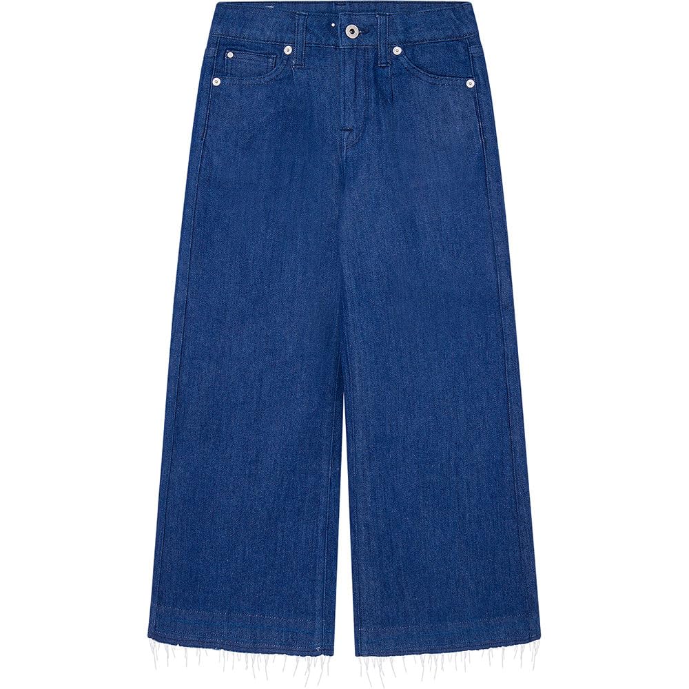 Pepe Jeans Dziewczęce dżinsy z szerokimi nogawkami Undone Jr, Niebieski (denim), 10 lat