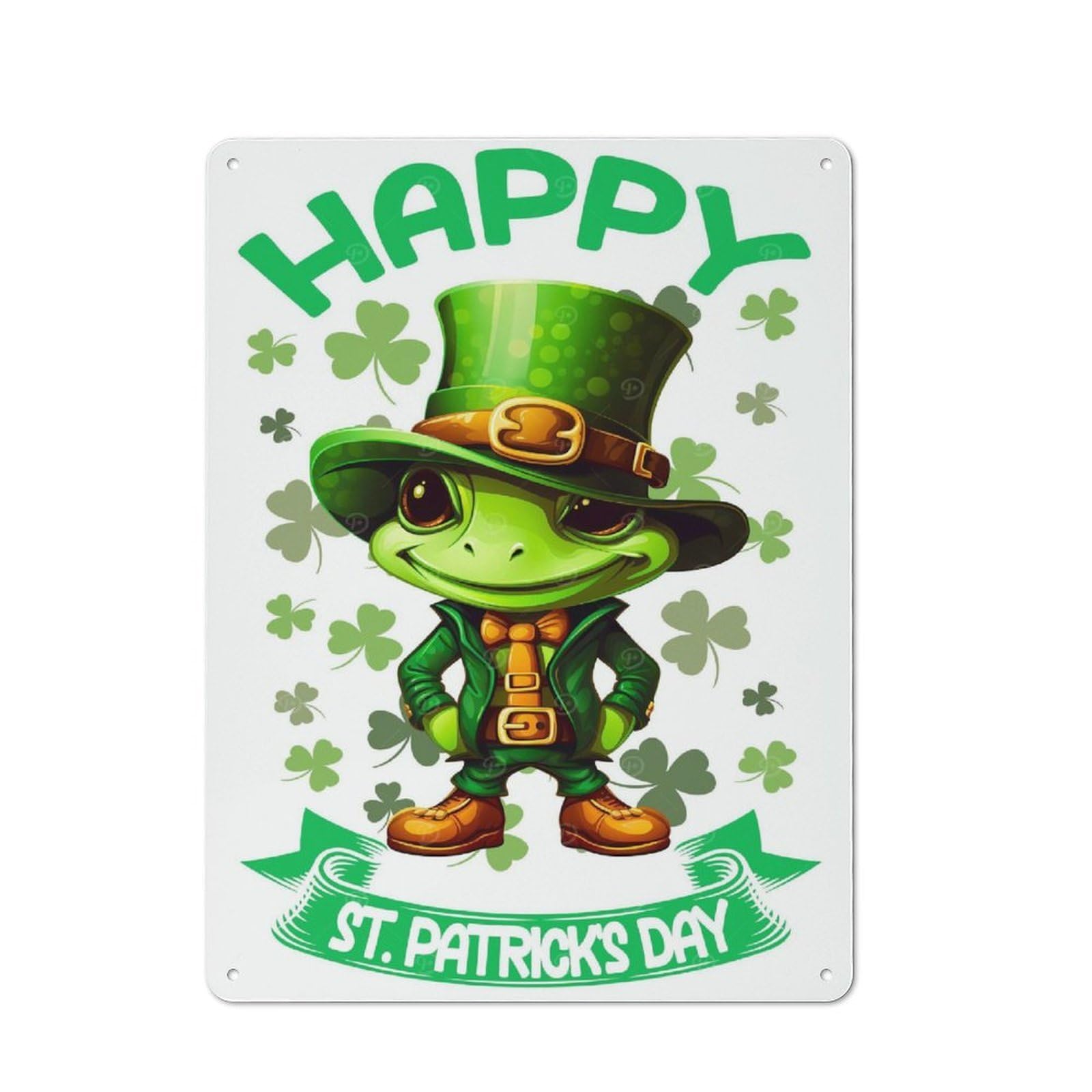Junmoney Gecko Saint Patricks Day Tin Sign With Design 40X30cm, Garage Style Garage Wall Decor For Garage, Hobby Room, Office Or Man Cave