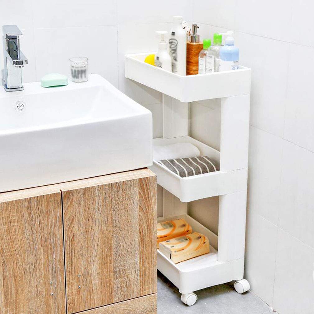 Estante de Almacenamiento en la Cocina Estante para Lavabo Estante Movible Alta Capacidad 3/4 Capas Baño de plástico Inodoro LINGZE