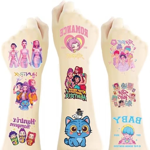 40 hojas Demon Hunters Tatuajes temporales para Kidder, K Pop Regalos de Cumpleaños, Pegatinas de Tatuaje Extraíbles, Pegatinas Decorativas, Premios de Clase, Stuffers Fiesta de Cumpleaños Niña Niño | Ya disponible en tu tienda friki favorita! En mundofriki.es!