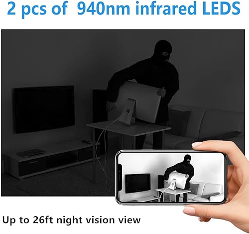 Miniatura 5 de Cámara oculta WiFi más delgada, cámara espía inalámbrica 1080P, cámara de monitor de bebé, cámara de vigilancia HD con visión nocturna, detección de
