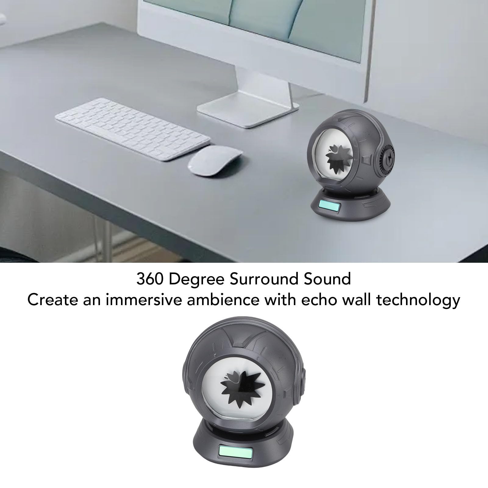 Zerodis Ferrofluid-Lautsprecher, ABS Music Visualizer Bluetooth-Lautsprecher 10 W 4000 MAh mit 2 Anzeigemodi und 4-Stunden-Wiedergabe, für Gaming-Schreibtisch, Büro, Schlafzimmer, Arbeitszimmer,